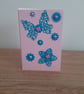 HANDMADE BUTTERFLY AND FLOWERS CARD. - Image 1