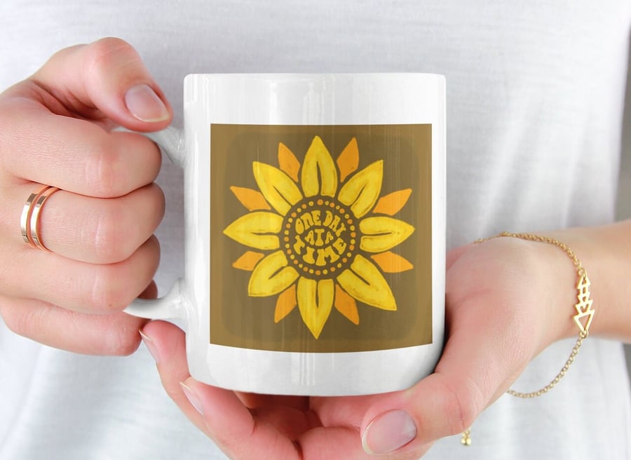 Sober Affirmation Mug - One Day At A Time Sobriety gift, AA Gifts Soberversary g