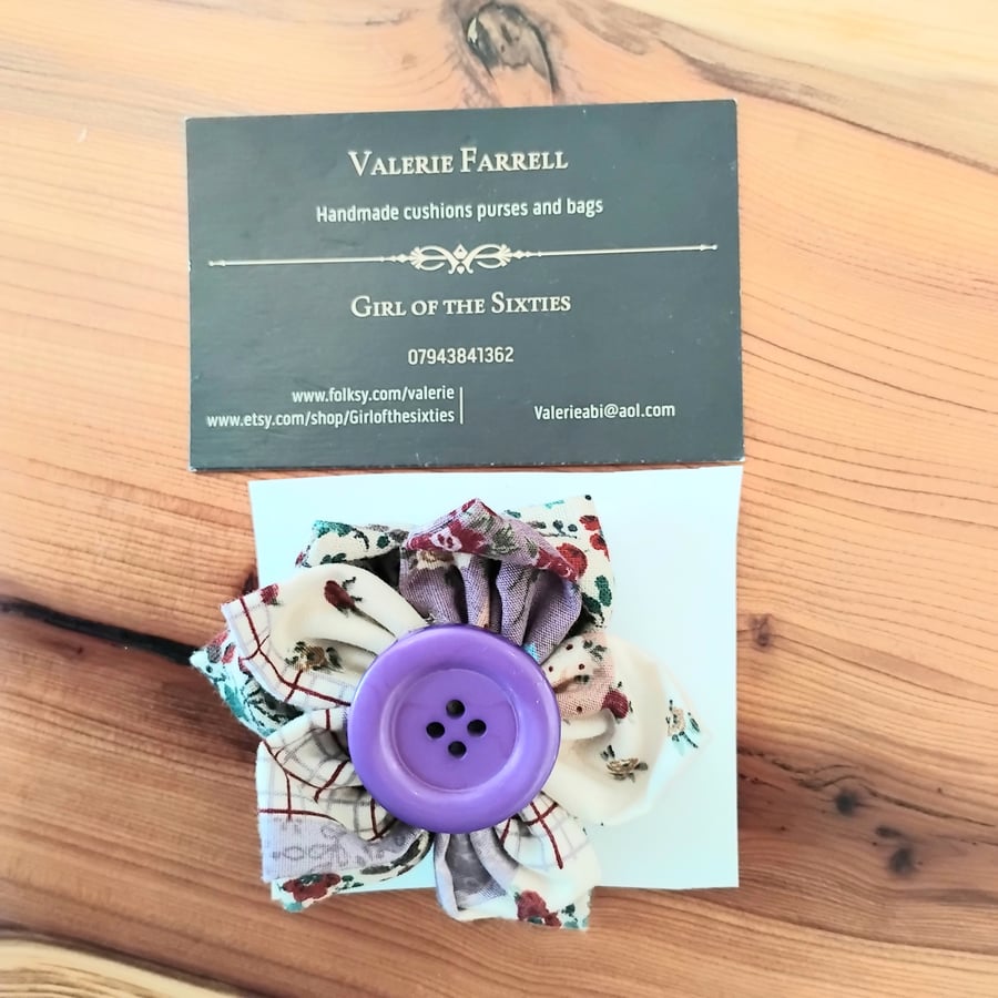 Fabric  Flower Brooch