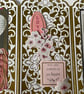Beautiful Japanese lady decorative screen trifold greetings card - Image 3