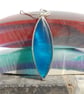 Mid blue marquise shaped bowlerite pendant
