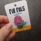 Cute mermaid pin badge