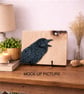 Raven original painting on Oak wood - Image 5