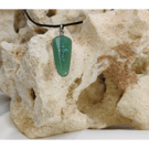 Pendant Green Aventurine crushed Turquoise inlay accent