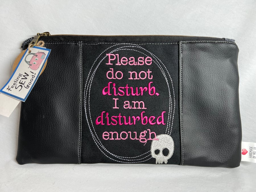 Large, funny zipper bag