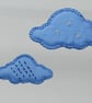 Set of 2 winter cloud hand embroidered hanging ornaments made from silk - Image 4