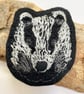 Upcycled badger brooch pin or badge.