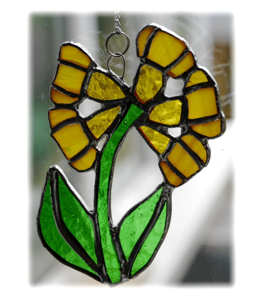 Cowslip Suncatcher Stained Glass Yellow Spring Flower 
