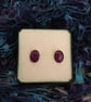 Dainty Mulberry Pink Oval Stud Earrings - Image 3