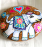 Hand Painted Elephant Rock Art - Image 1
