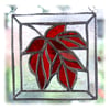 Maple Leaf Stained Glass Suncatcher Red Handmade Leaves