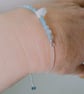 Natural Aquamarine And Freshwater Keshi Pearl Sterling Silver Slider Bracelet - Image 6