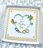 Luxury boxed wedding card - yellow quilled roses - Image 3