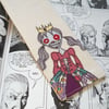freehand embroidered fabric bookmark zombie princess