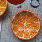 Orange half mini trinket dish, small
