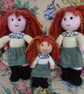 Scottish Katie Morag doll, Large 10".Hand knitted doll with personalised bag - Image 2