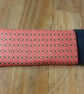 Handmade Red Geometric Satin & Velvet Padded Glasses Case