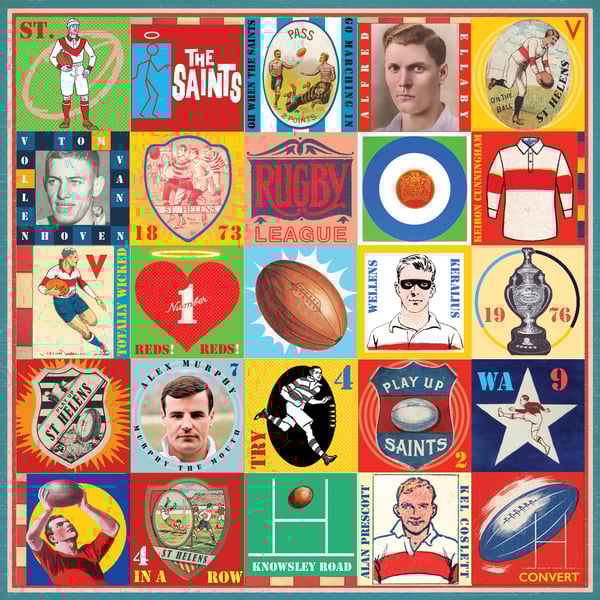 St Helens Pop Art Rugby Print