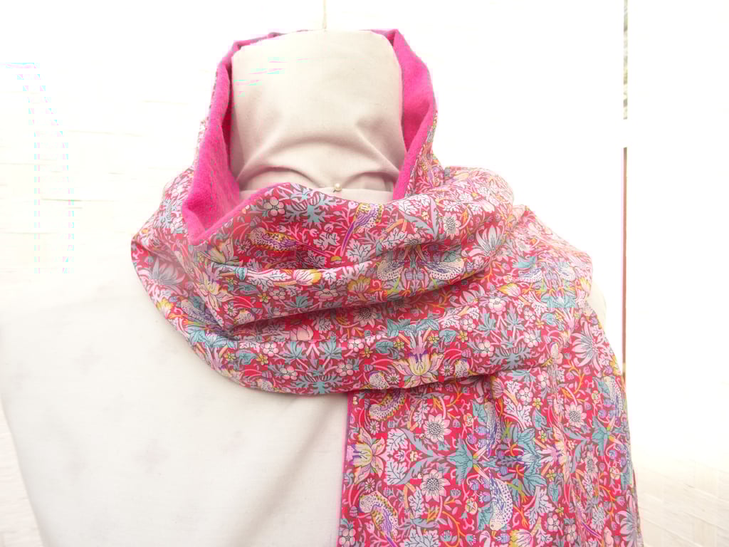 Liberty of London Print Long Scarf.Cotton Tana Lawn Cashmere .  