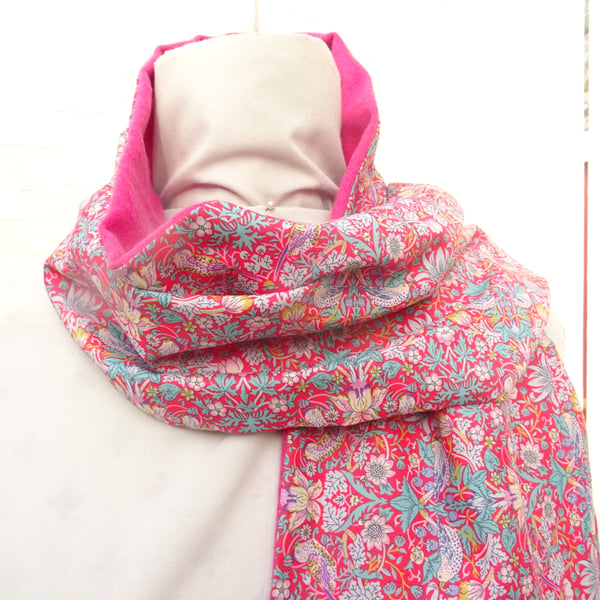 Liberty of London Print Long Scarf.Cotton Tana Lawn Cashmere .  