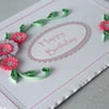 Handmade quilled birthday greeting card