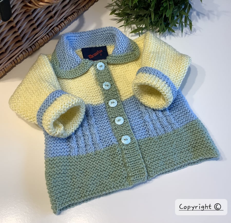 Cosy Hand Knitted Baby Cardigan-Jacket 6-12 months size