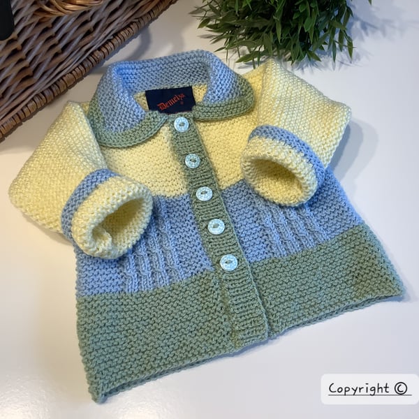 Cosy Hand Knitted Baby Cardigan-Jacket 6-12 months size