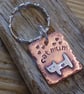 Copper and silver 'cat mum' mixed metal keyring  - Image 2