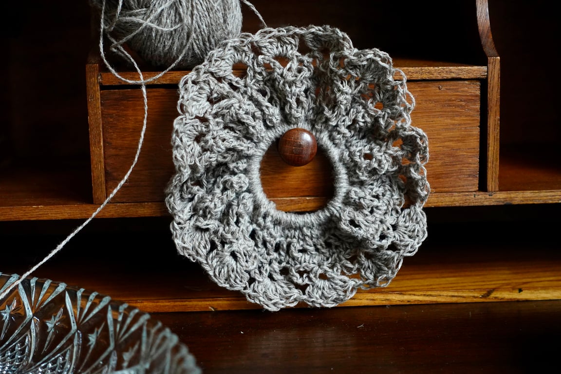 Vintage Lace Crochet Scrunchie