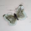 Grey Cabbage White Butterfly Window Hanging - Fused Glass Sun Catcher - Garden