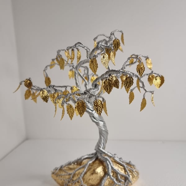 Silver tree with gold leaves 