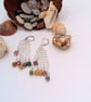 Tourmaline Cubes & Silver Spacers Necklace with Lilac Crystal Pendant & Earrings - Image 3
