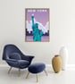 New York retro travel poster, New York city travel print, USA travel art - Image 5
