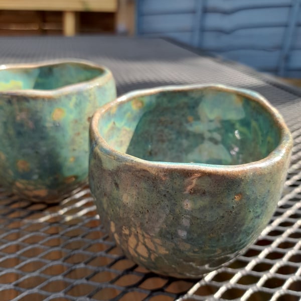 Handmade ceramic medium glazed pot