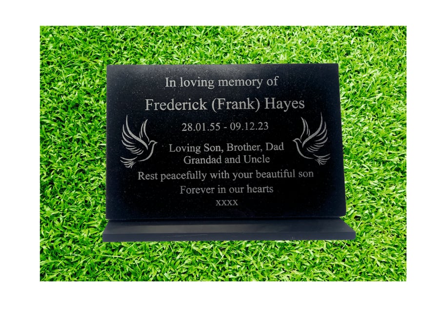 Personalised Granite Memorial with Doves