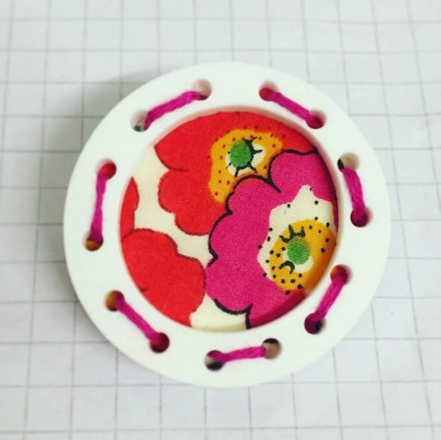 Liberty Floral Fabric Frame brooch