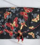 Red and Gold Butterfly Fabric Clutch Bag with Beading - Image 1