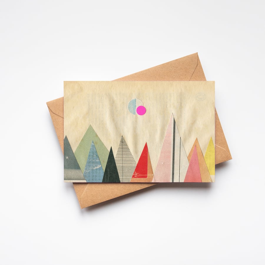Abstract Mountain Greeting Card - Paper Mountains 2