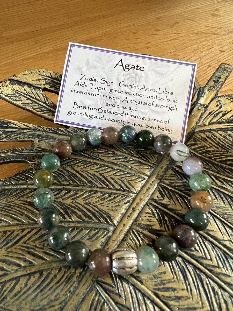 Indian Agate - Elasticated Bracelet 