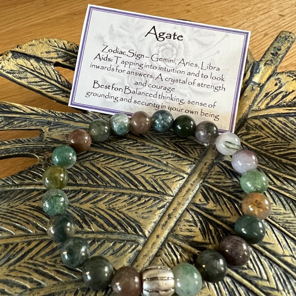 Indian Agate - Elasticated Bracelet 