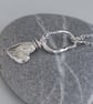 Silver heart drop necklace, molten sterling silver pendant necklace - Image 10