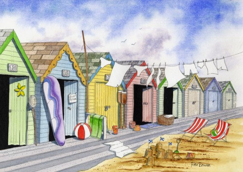 Limited Edition Art Print, Beach Huts No. 2