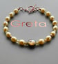 Green Pearl Bracelet with Faceted Tourmaline -  Rose Gold Filled Toggle Clasp - Image 4