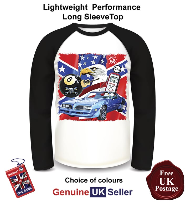 Blue Pontiac Trans AM Tops, Pontiac Trans AM Mens Long Sleeve T Shirt