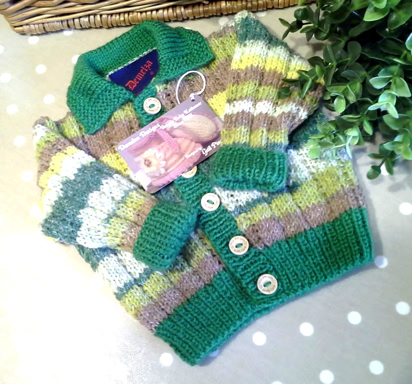 Designer Baby Boy's Cardigan with Cotton and Merino Wool  6-12 months size
