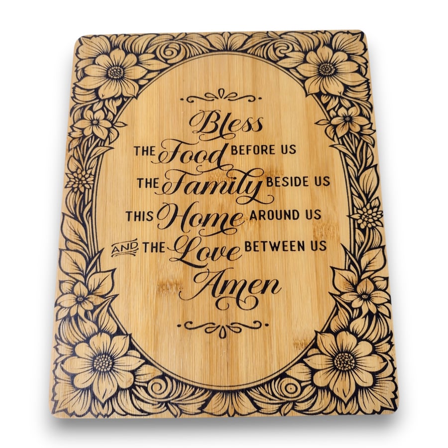 wooden serving board with design