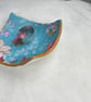 Blue and pink handmade clay trinket dish - Image 2