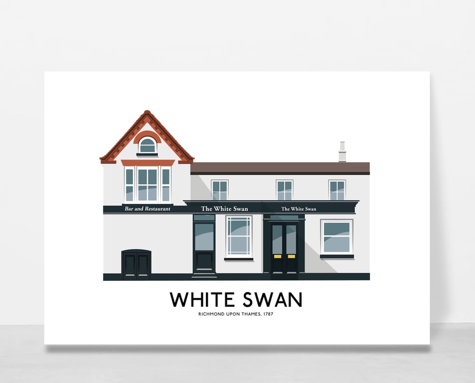 WHITE SWAN PUB, RICHMOND UPON THAMES, A4 Print