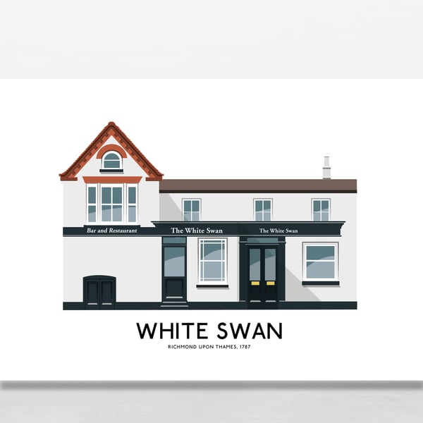 WHITE SWAN PUB, RICHMOND UPON THAMES, A4 Print