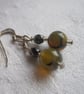 Dragon Stone - Agate & Czech Fire Polished Glass Earrings - Image 2